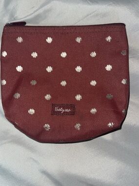 thirty-one Burgundy Cosmetic Pouch with Metallic Polka Dots